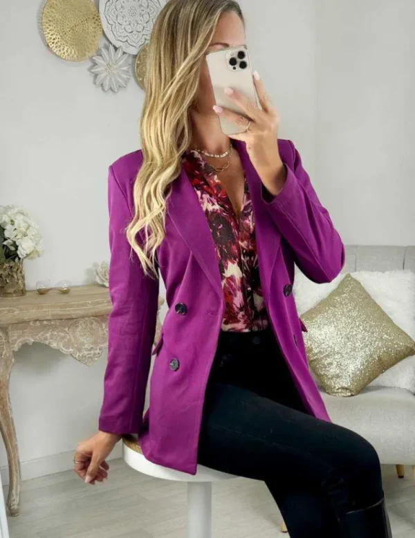 My Look Féminin blazer basique prune Online