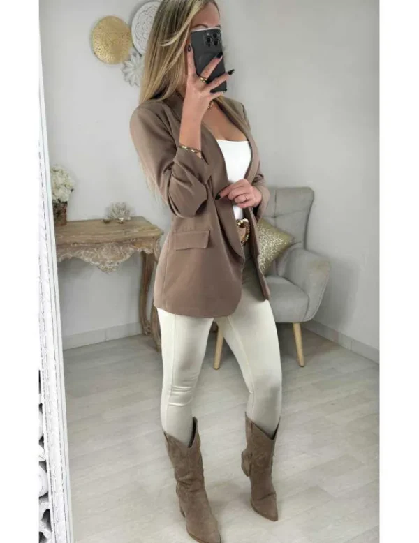 My Look Féminin Blazer classique marron Sale