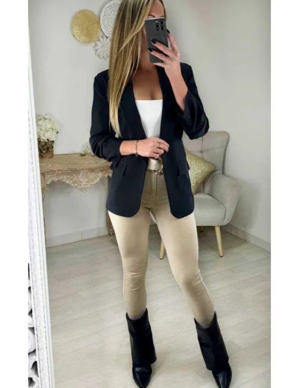 My Look Féminin Blazer classique noir Outlet