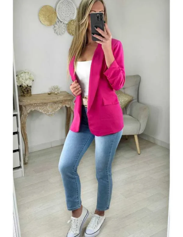 My Look Féminin Blazer classique rose Fashion
