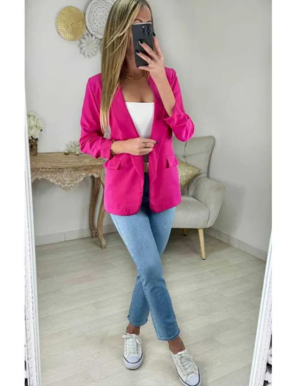 My Look Féminin Blazer classique rose Fashion
