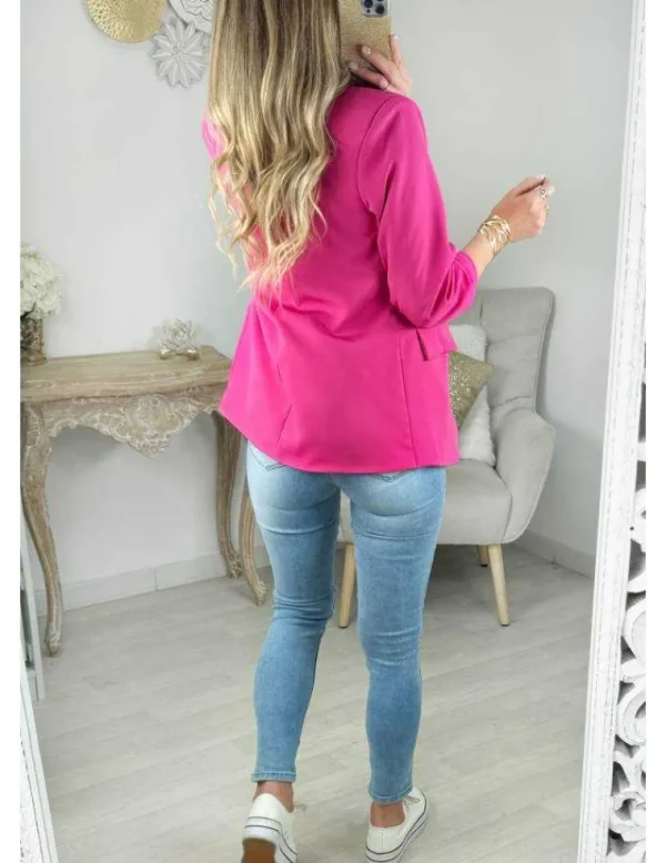 My Look Féminin blazer fuchsia manches 3/4 Best