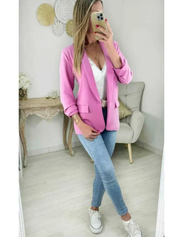 My Look Féminin blazer rose manches 3/4 Online