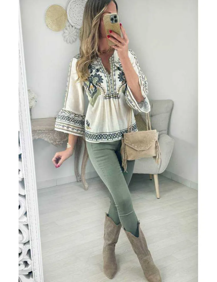 blouse_motifs_kaki_amp_no_1.webp My Look Féminin blouse motifs kaki & noirs Discount