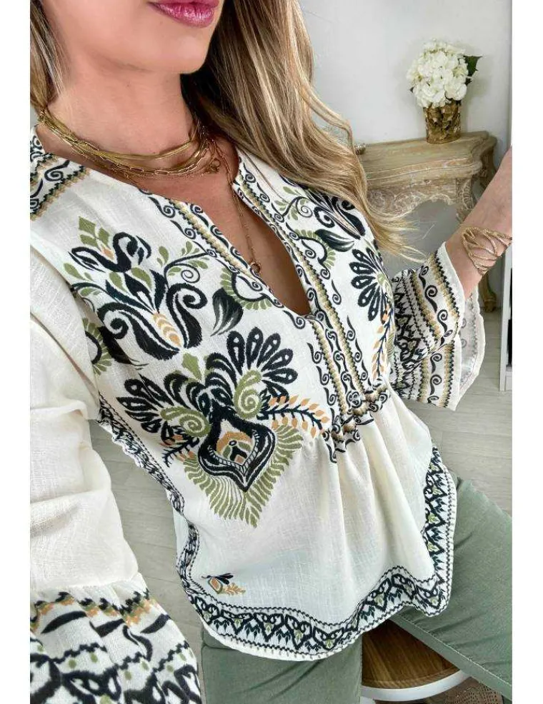 blouse_motifs_kaki_amp_no_2.webp My Look Féminin blouse motifs kaki & noirs Discount