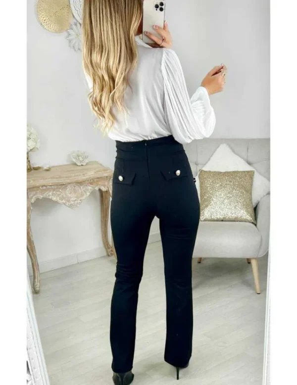 My Look Féminin Body blanc manches plissées Sale