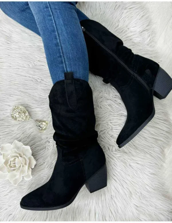 My Look Féminin Bottines noir style daim Best
