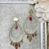 My Look Féminin Boucles d'oreilles gold & fuchsia Fashion