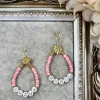 My Look Féminin boucles d'oreilles perles rose et blanches New