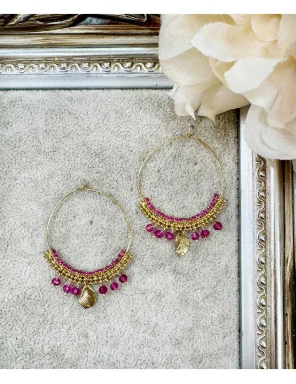 My Look Féminin Boucles d'oreilles ring gold & pink Online