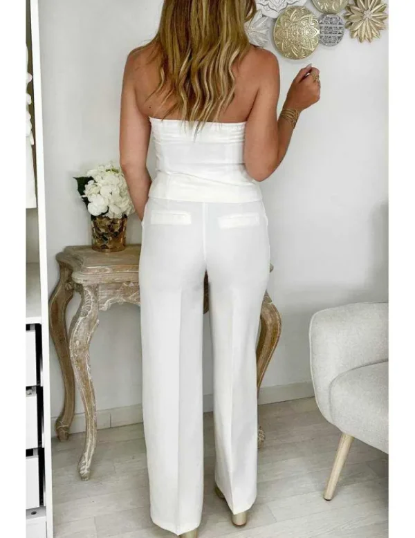 My Look Féminin bustier blanc boutonné style tailleur Online