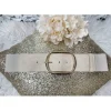 My Look Féminin Ceinture beige clair boucle dorée Fashion