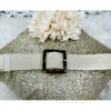My Look Féminin ceinture en osier beige clair boucle carrée Fashion
