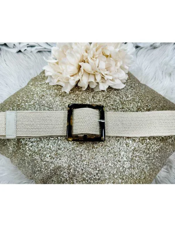My Look Féminin ceinture en osier beige clair boucle carrée Fashion