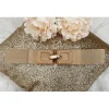 My Look Féminin Ceinture élastique beige "boucles carrées" Outlet