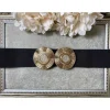 My Look Féminin Ceinture élastique noire "boucle gold et strass" Clearance