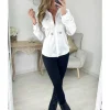 My Look Féminin Chemisier blanc satiné et strass Clearance