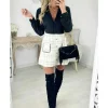 My Look Féminin chemisier noir épaulé Clearance