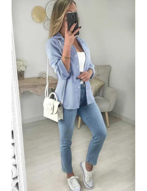 My Look Féminin Chemisier rayé bleu et blanc Fashion