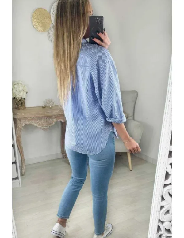 My Look Féminin Chemisier rayé bleu et blanc Fashion