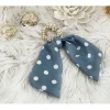 My Look Féminin chouchou bleu à pois blancs "Pearls" Sale