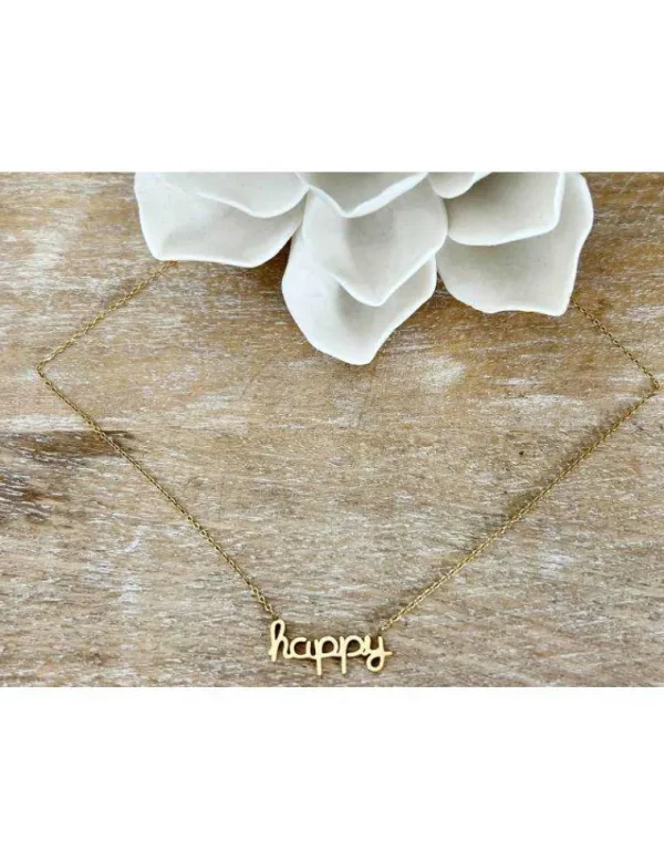 My Look Féminin collier fin gold "HAPPY" Fashion