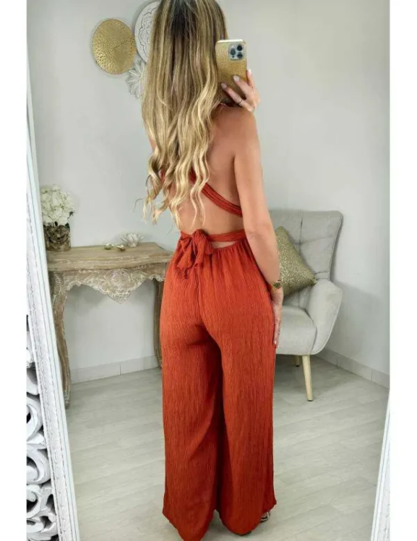 My Look Féminin combi pantalon gaze de coton terracotta Outlet
