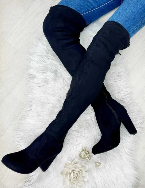 My Look Féminin Cuissardes noires et lacet Discount