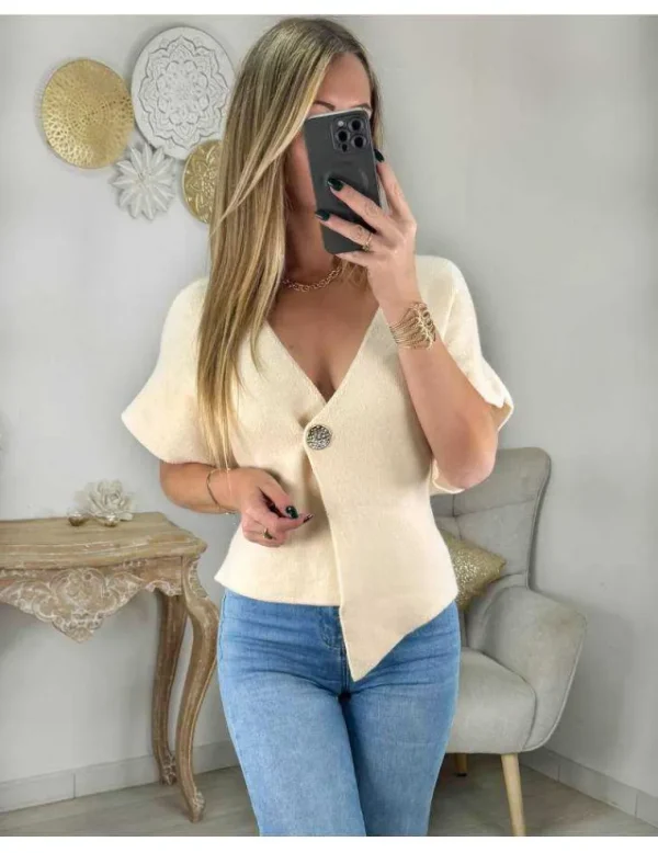 My Look Féminin Gilet beige style poncho Fashion
