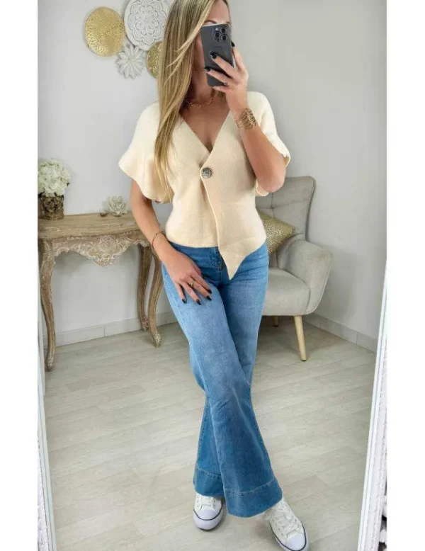My Look Féminin Gilet beige style poncho Fashion