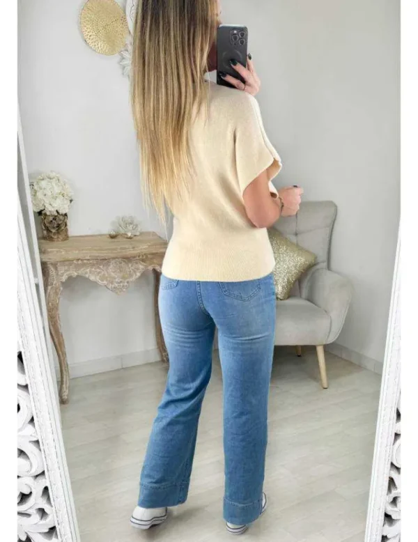 My Look Féminin Gilet beige style poncho Fashion