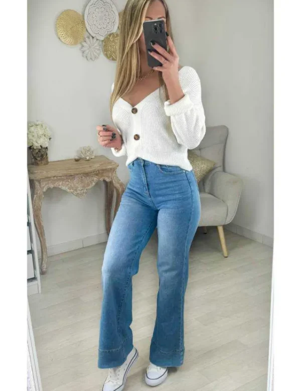 My Look Féminin Gilet blanc boutonné Best