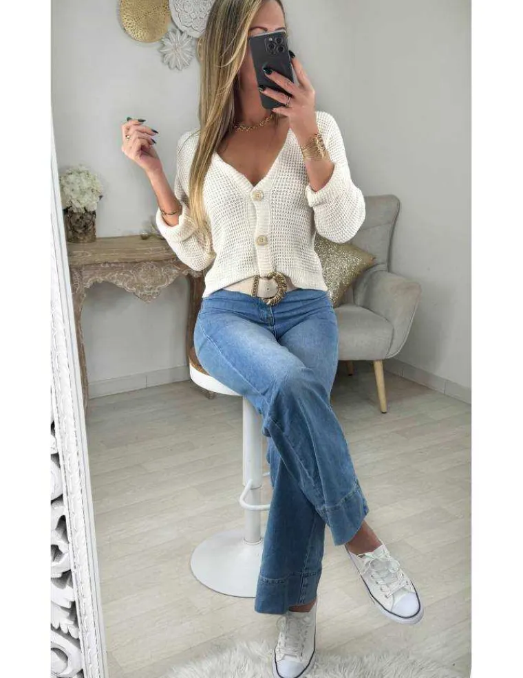 gilet_cru_effet_nacr_0.webp My Look Féminin Gilet écru effet nacré Clearance