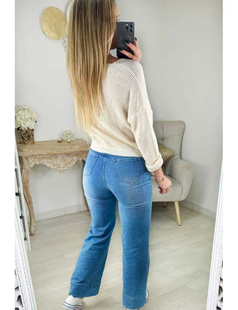 gilet_cru_effet_nacr_2.webp My Look Féminin Gilet écru effet nacré Clearance