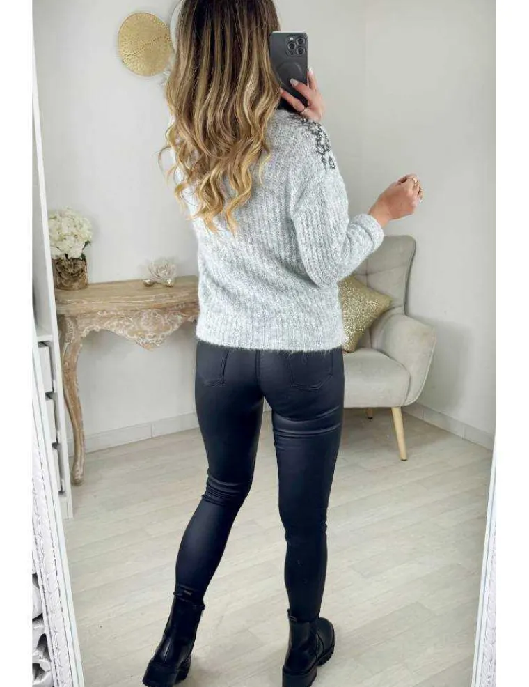 gilet_en_lainage_gris_et__3.webp My Look Féminin Gilet en lainage gris et sequins Best