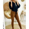 My Look Féminin Jean camel taille haute Sale