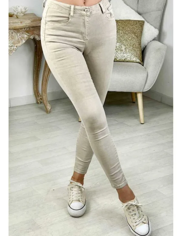 My Look Féminin jeans beige slim push-up Online