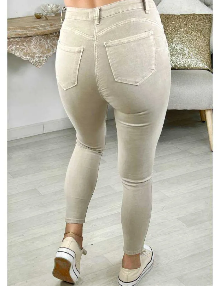 jeans_beige_slim_pushup_1.webp My Look Féminin jeans beige slim push-up Online
