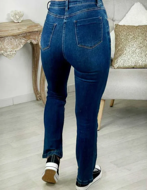 My Look Féminin Jeans bleu Brut "flare" Outlet