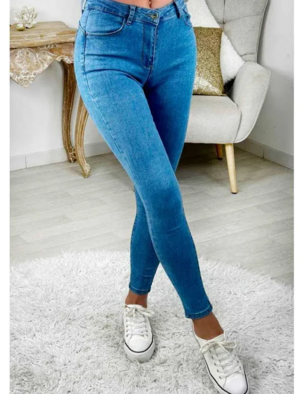 My Look Féminin jeans slim push-up bleu médium Hot