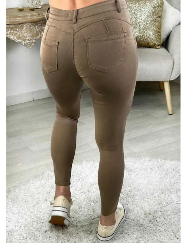 My Look Féminin jeans taupe slim push-up Sale