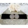 My Look Féminin Jolie ceinture élastique black "strass gold" Hot