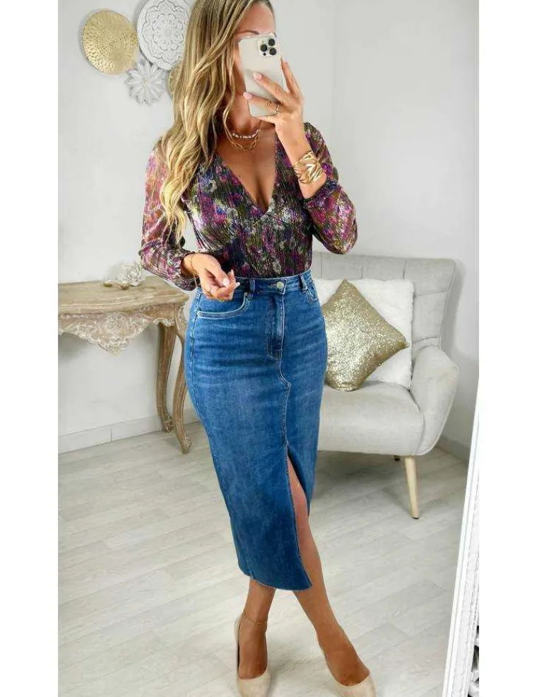 jupe_jeans_longue_fendue_0.webp My Look Féminin Jupe Jeans longue fendue Fashion