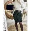 My Look Féminin Jupe kaki crayon "style tweed" Hot