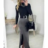 My Look Féminin Jupe longue grise strass and paillette Online