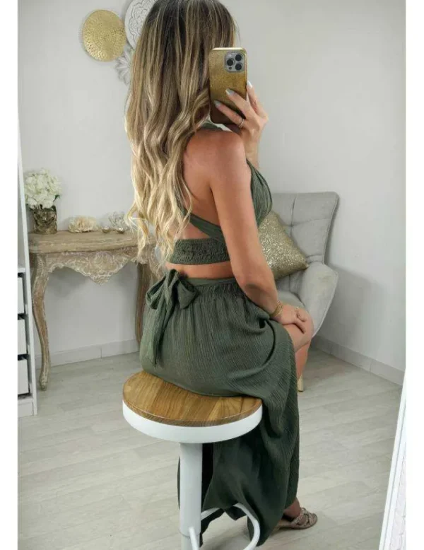 My Look Féminin Jupe longue kaki style lin Best