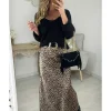 My Look Féminin Jupe longue satiné motifs "léo" Hot