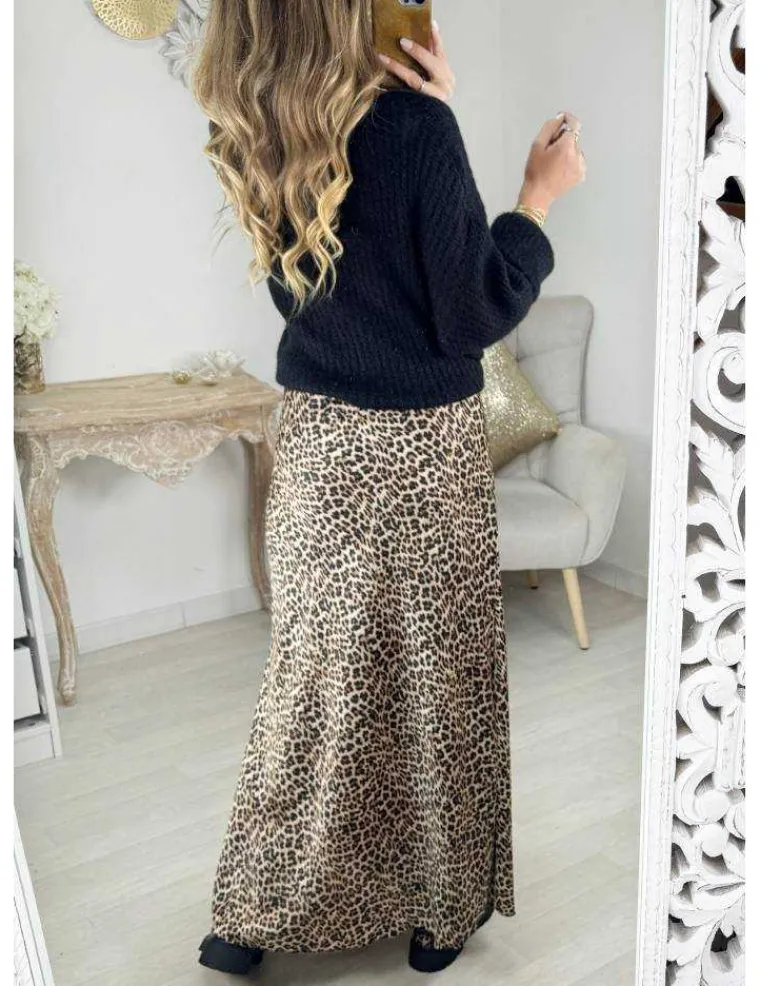 jupe_longue_satin_motifs__1.webp My Look Féminin Jupe longue satiné motifs "léo" Hot