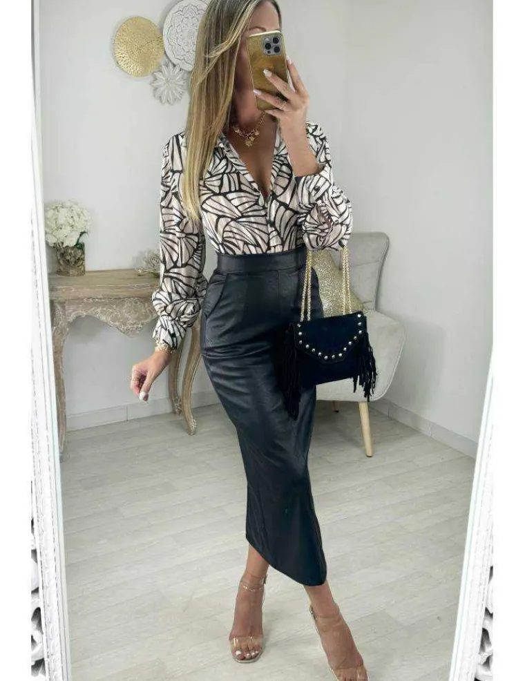 jupe_longue_style_cuir_no_2.webp My Look Féminin Jupe longue style cuir noir Online