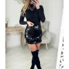 My Look Féminin Jupe noire full sequins Fashion